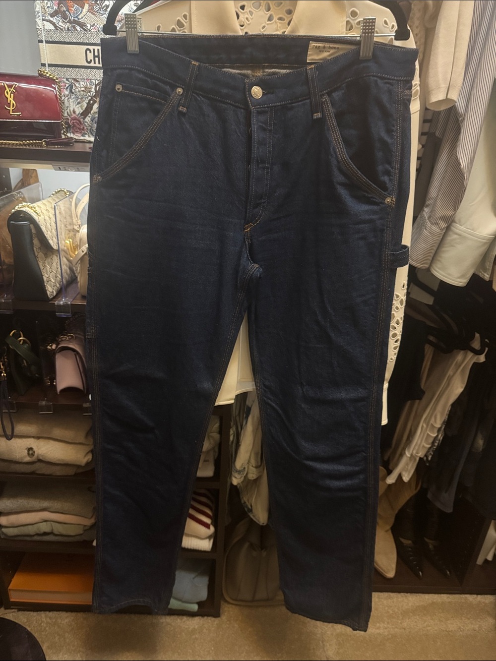 rag & bone Dark Blue Straight-Leg Women's Jeans size 31